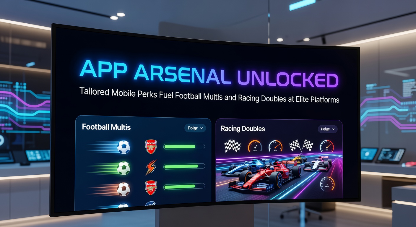 Smartphone displaying a betting app interface with soccer multis and horse racing doubles highlighted alongside tailored perk notifications