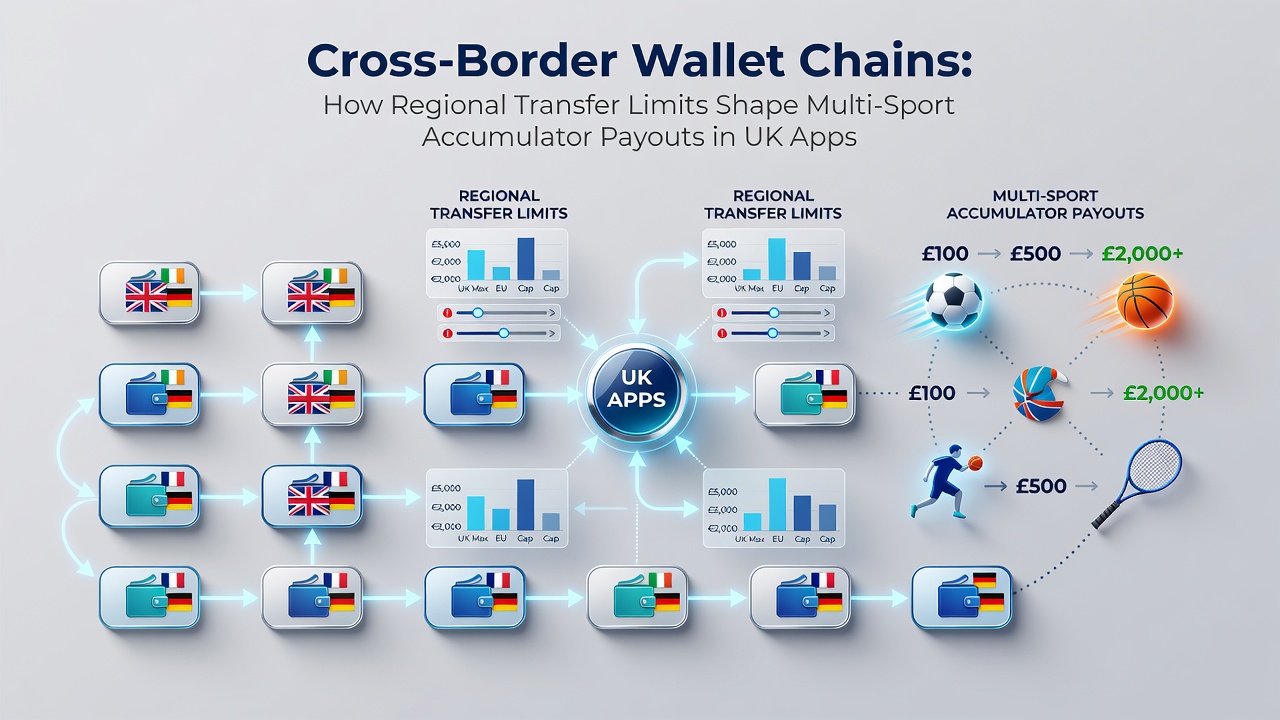 Illustration of cross-border wallet chains connecting regional payment systems and their effects on UK betting accumulator payouts