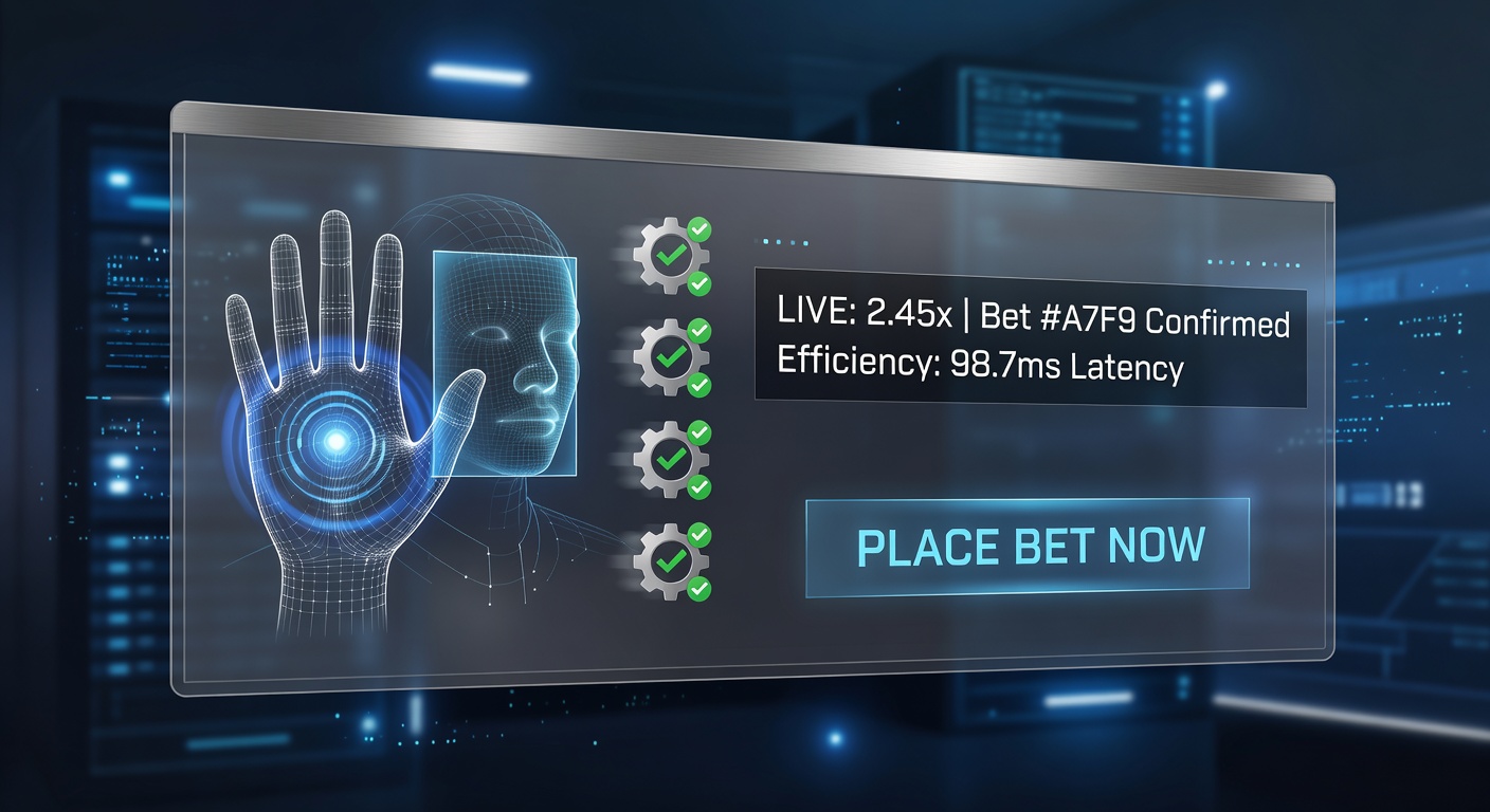 Biometric authentication interface on a digital wagering platform showing fingerprint and facial recognition options for secure bet placement